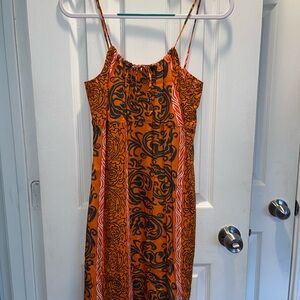 Orange and Black Patterned Dress